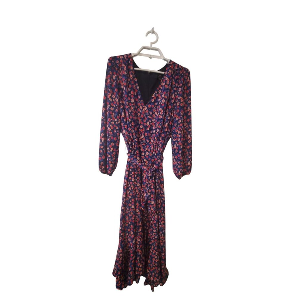 J Crew dress womens size 6 tie waist midi dress dotted floral